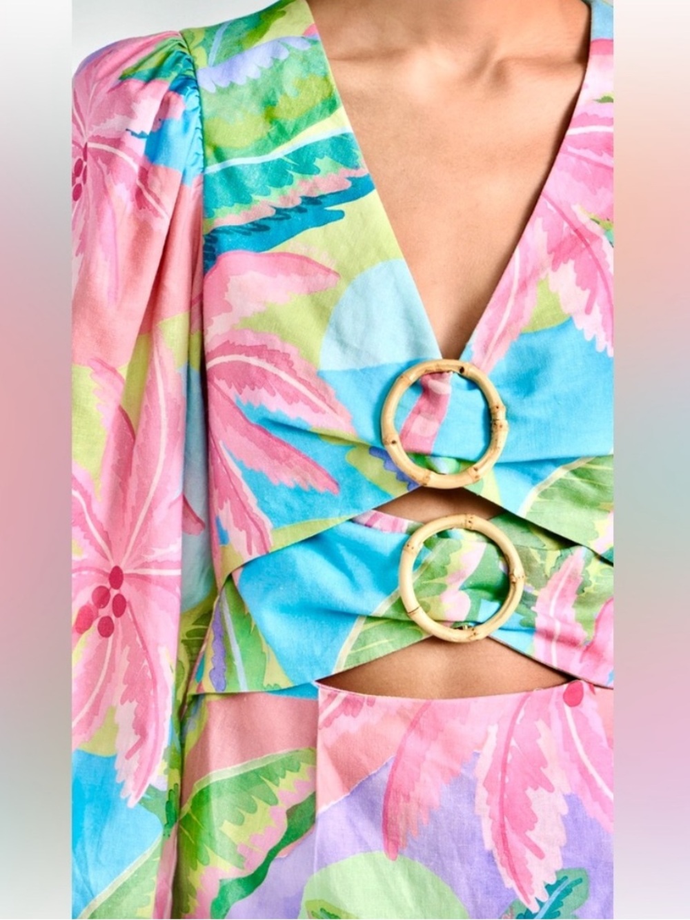 πΊπHPππΊ NWT Farm Rio Beach Vibe Mini Dress - Picture 3 of 16
